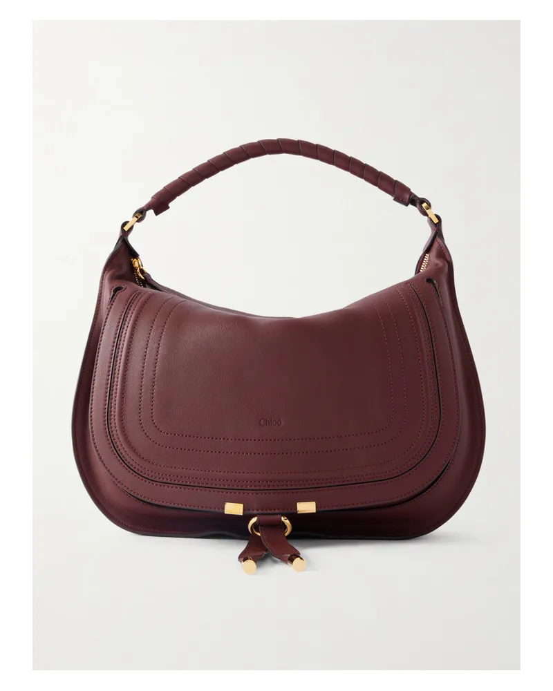Chloé Marcie Leather Tote Bag - Burgundy Burgundy