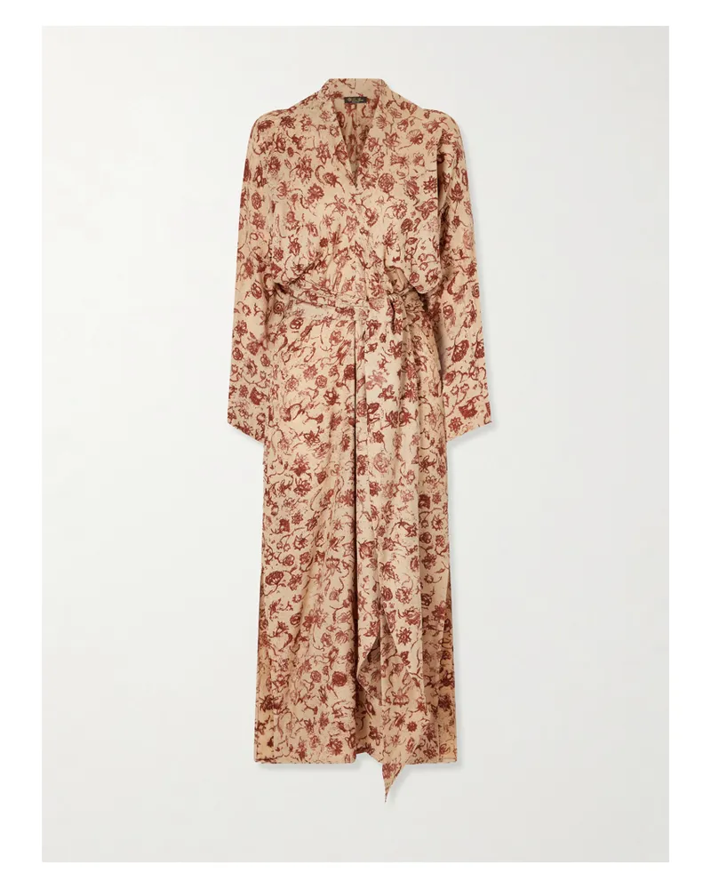 Loro Piana Laura Floral-print Silk Midi Dress - Red Red