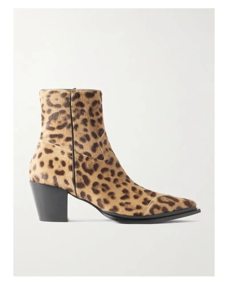 Jimmy Choo Cece 60 Ankle Boots Aus Leder In Ponyhaaroptik Mit Leopardenprint - Animal-Print Animal-print