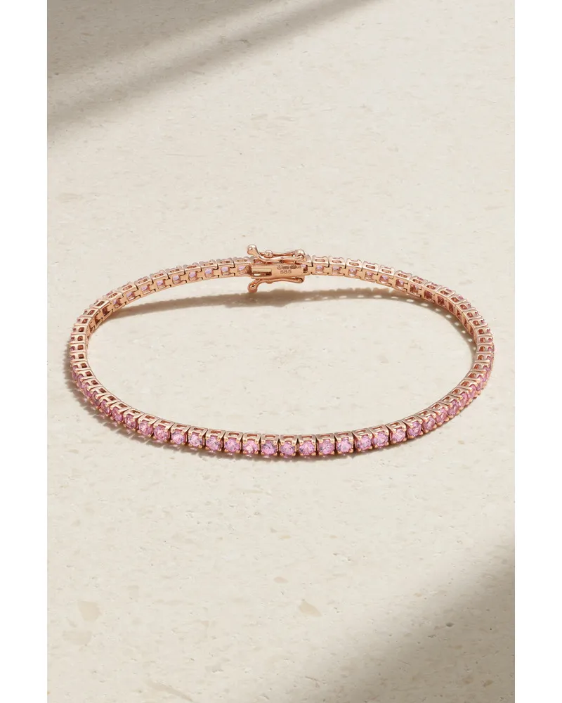 Roxanne First Armband aus 14 Karat Roségold mit Saphiren Pink