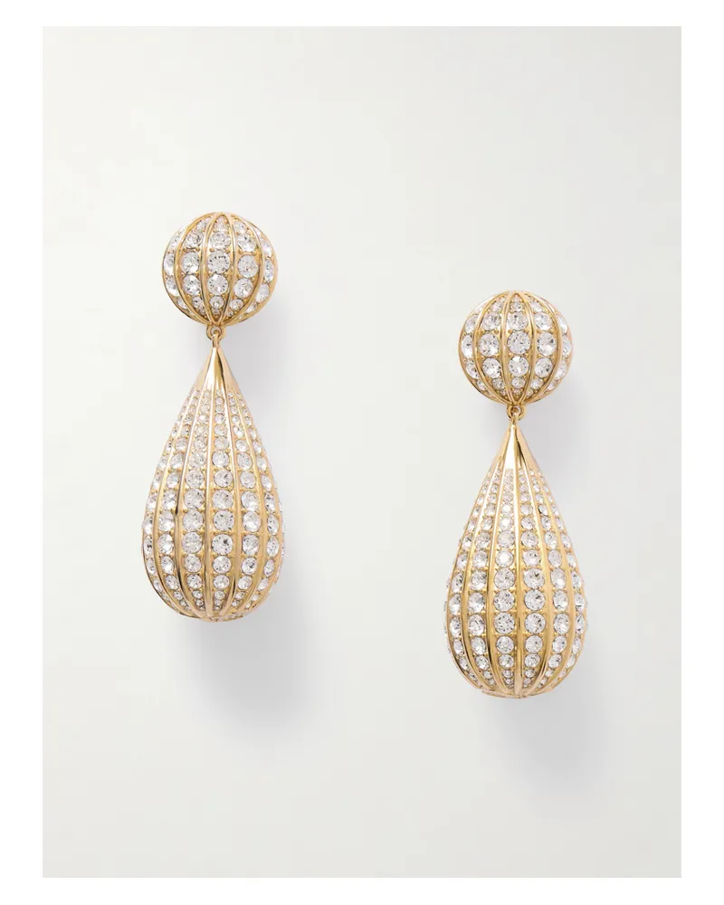Valentino Garavani Goldfarbene Ohrclips Mit Kristallen Gold
