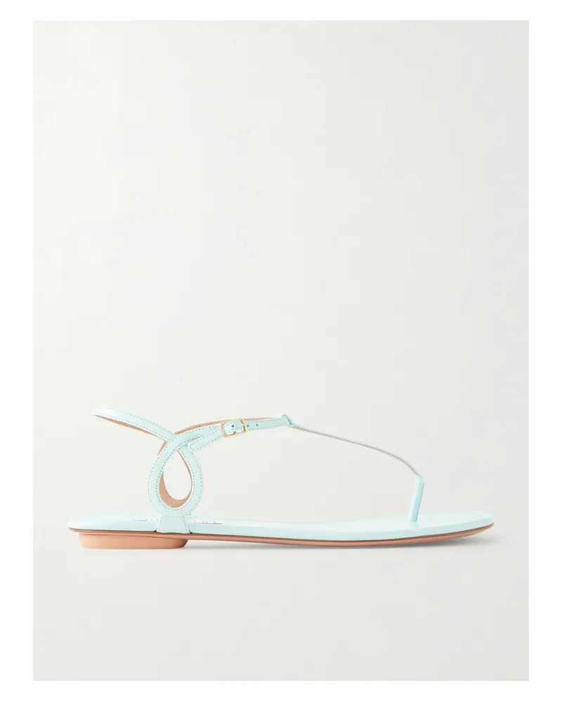 Aquazzura Almost Bare Leather Sandals - Blue Blue