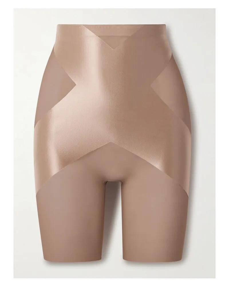 Spanx Spanxshape™ Satin-x™ Hoch Sitzende, Oberschenkellange Shorts - Neutral Neutral