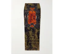 Midirock Aus Bedrucktem Mesh - Orange