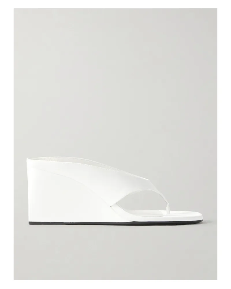 Alaïa Satin Wedge Sandals - White White