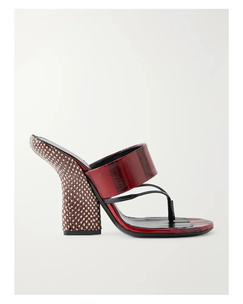 Dries van Noten Eel-effect Leather Sandals - Red Red