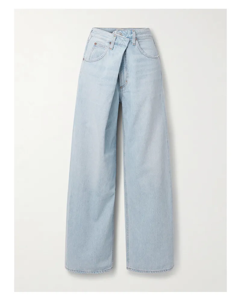 AGOLDE Vana Tief Sitzende Jeans Mit Weitem Bein Und Falte - Blau Blau