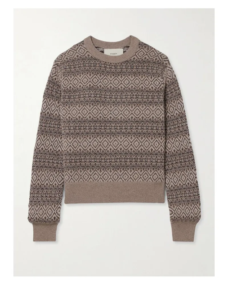 PURDEY Kirkstone Kaschmirpullover Mit Fair-isle-muster - Braun Braun