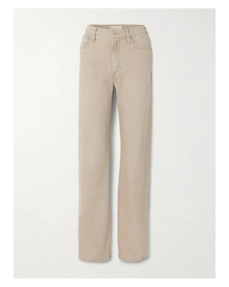Mother The Dodger Sneak Mid-rise Straight-leg Jeans - Brown Brown