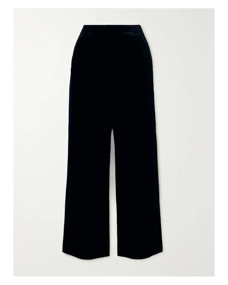 Cefinn Toni Hose Mit Geradem Bein Aus Samt Mit Falten - Schwarz Schwarz