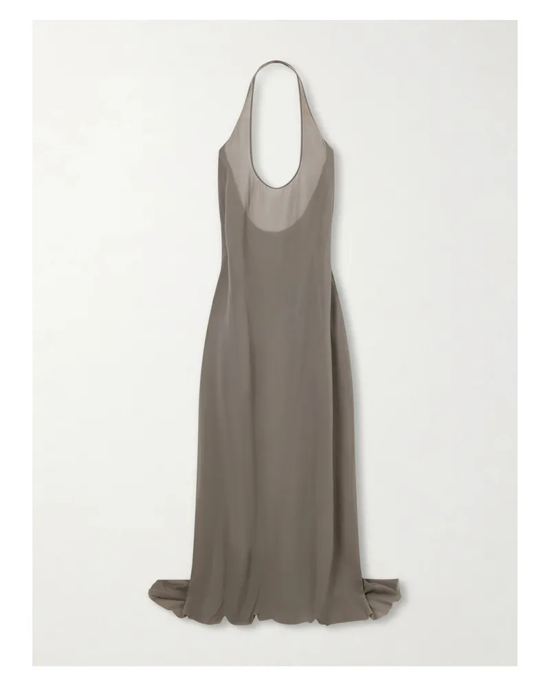Rick Owens Haltar Silk Georgette Gown - Gray Gray