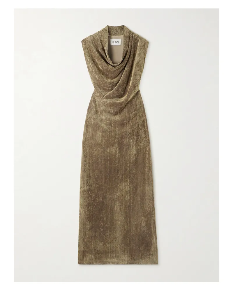 TOVE Naeve Geripptes Maxikleid Aus Chenille - Grün Grün