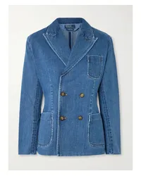 Ralph Lauren Rae Doppelreihiger Jeansblazer Blau