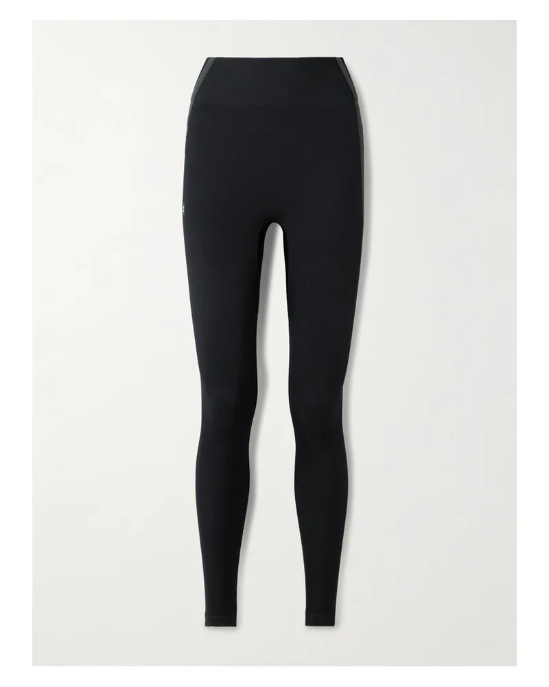 ON Studio Leggings Aus Geripptem Stretch-material Mit Streifen - Schwarz Schwarz