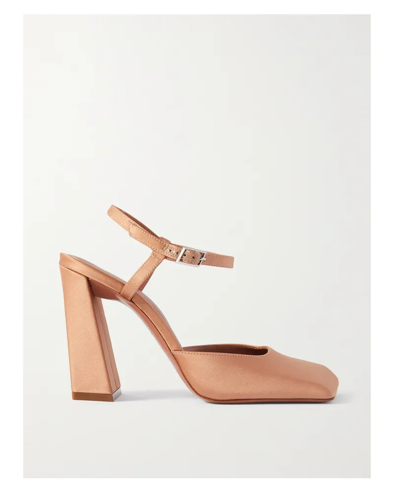 Amina Muaddi Charlotte Pumps Aus Satin - Braun Braun