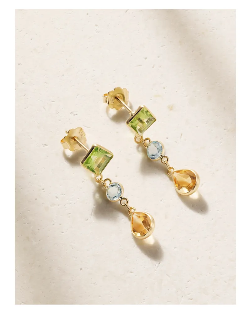 JIA JIA Chakra 14-karat Gold Peridot, Topaz And Citrine Earrings - Multi Multi