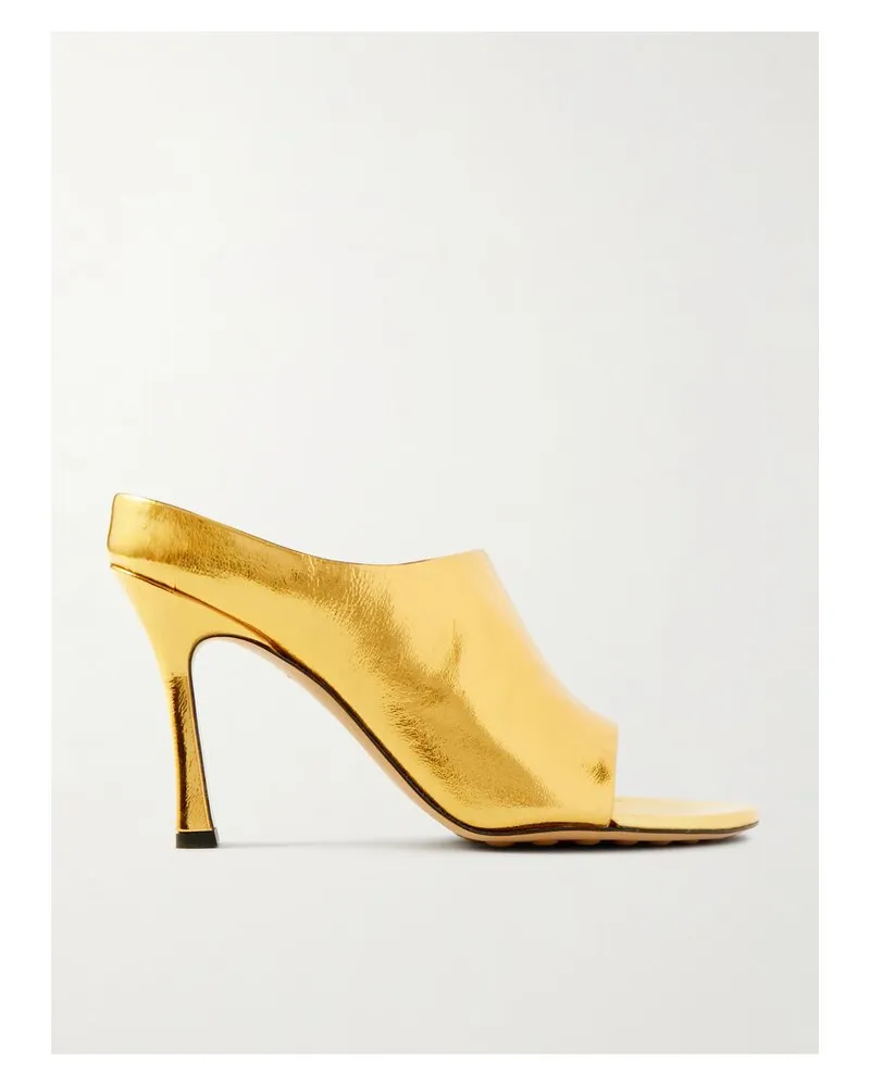 Bottega Veneta Rana Mules Aus Metallic-leder - Gold Gold