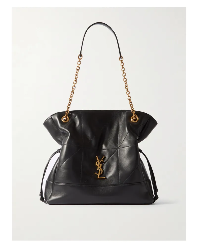 Saint Laurent Jamie Shopping Medium Quilted Leather Shoulder Bag - Black Black
