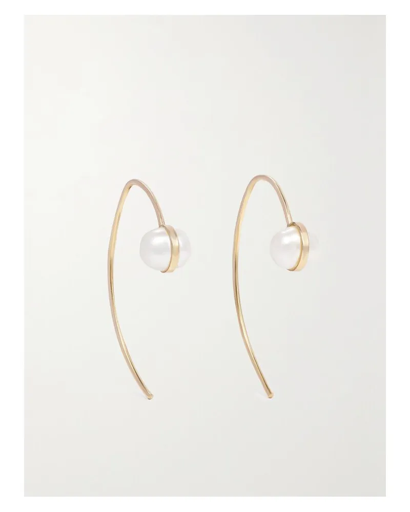 Melissa Joy Manning Wishbone Ohrringe Aus 14 Karat Recyceltem Gold Mit Perlen Gold
