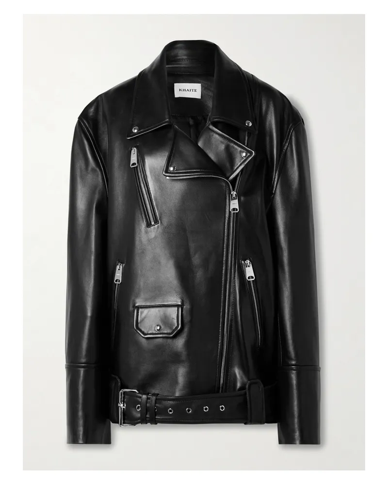 KHAITE Hansel Oversized-bikerjacke Aus Leder Mit Gürtel - Schwarz Schwarz