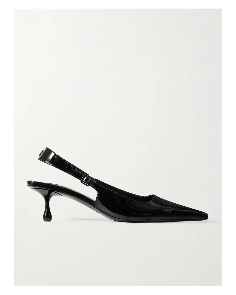 Jimmy Choo Amel 50 Slingback-pumps Aus Lackleder Mit Logoverzierung - Schwarz Schwarz