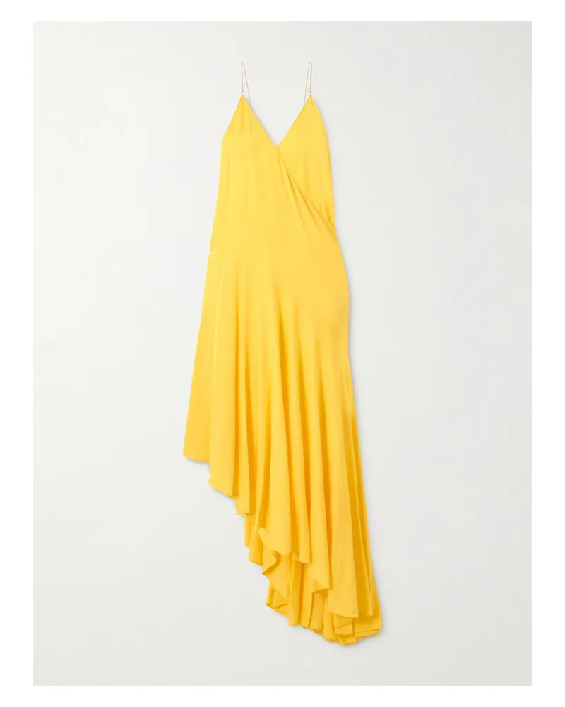 Alaïa Asymmetric Jersey Midi Dress - Yellow Yellow