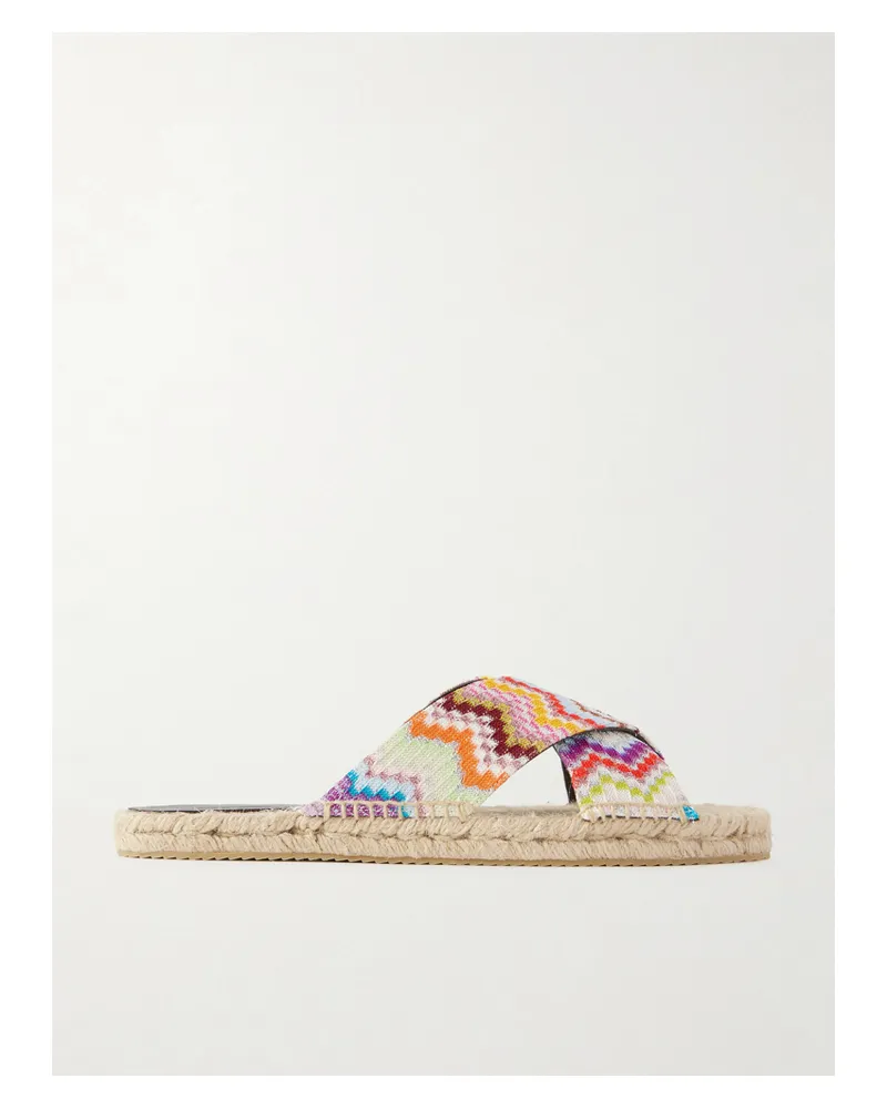 Missoni Harlow Woven Striped Espadrilles Sandals - Multi Multi