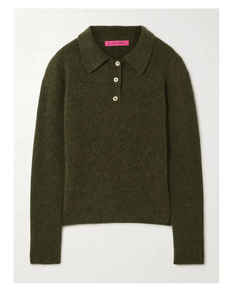 The Elder Statesman Kaschmirpullover Mit Polokragen - Grün Grün