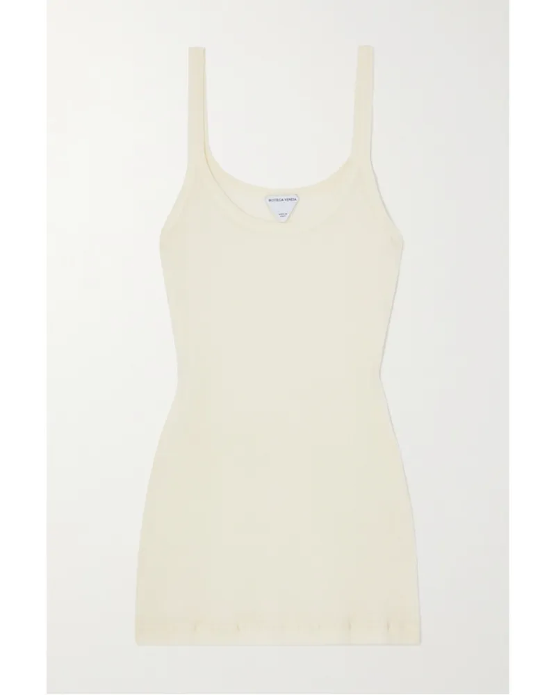 Bottega Veneta Tanktop aus Einer Gerippten Baumwollmischung Creme