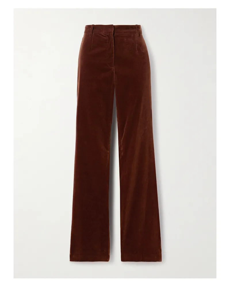 Nili Lotan Corette Hose Mit Geradem Bein Aus Samt Aus Einer Baumwollmischung - Braun Braun