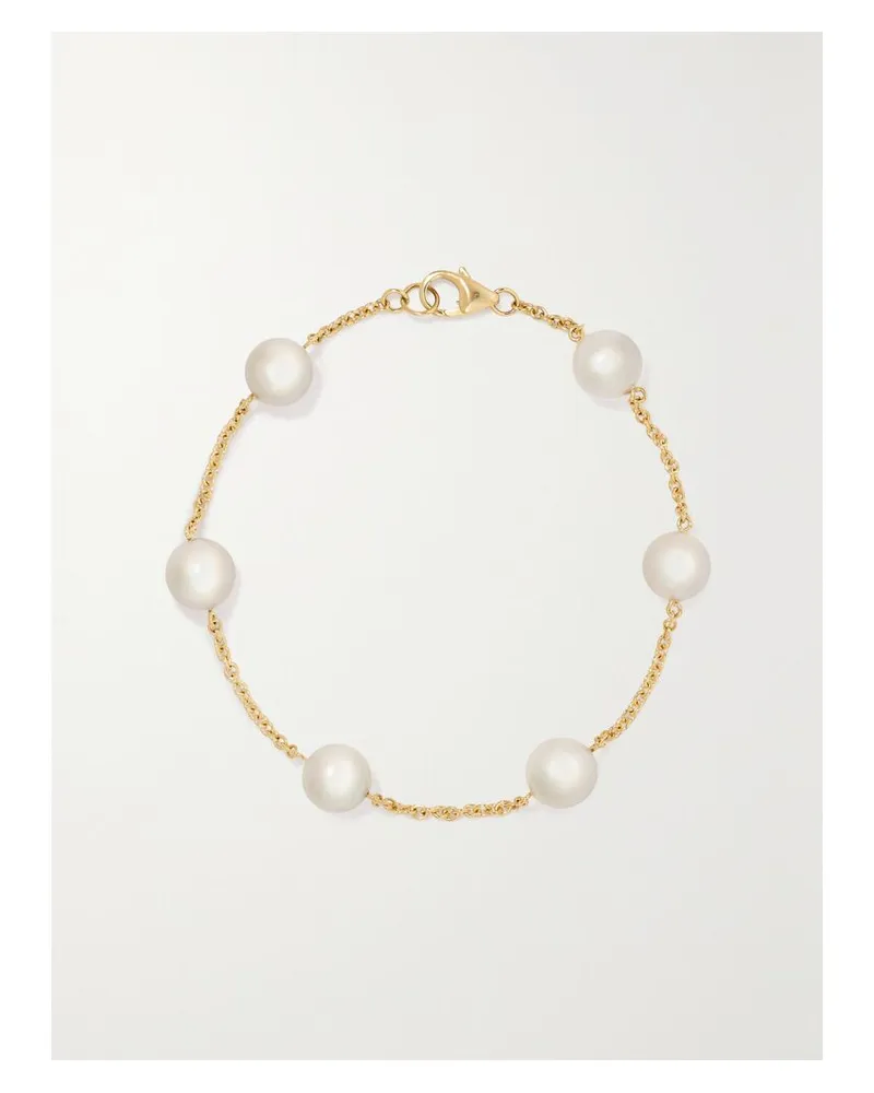 Mikimoto Armband Aus 18 Karat Gold Mit Perlen - Weiß Weiß