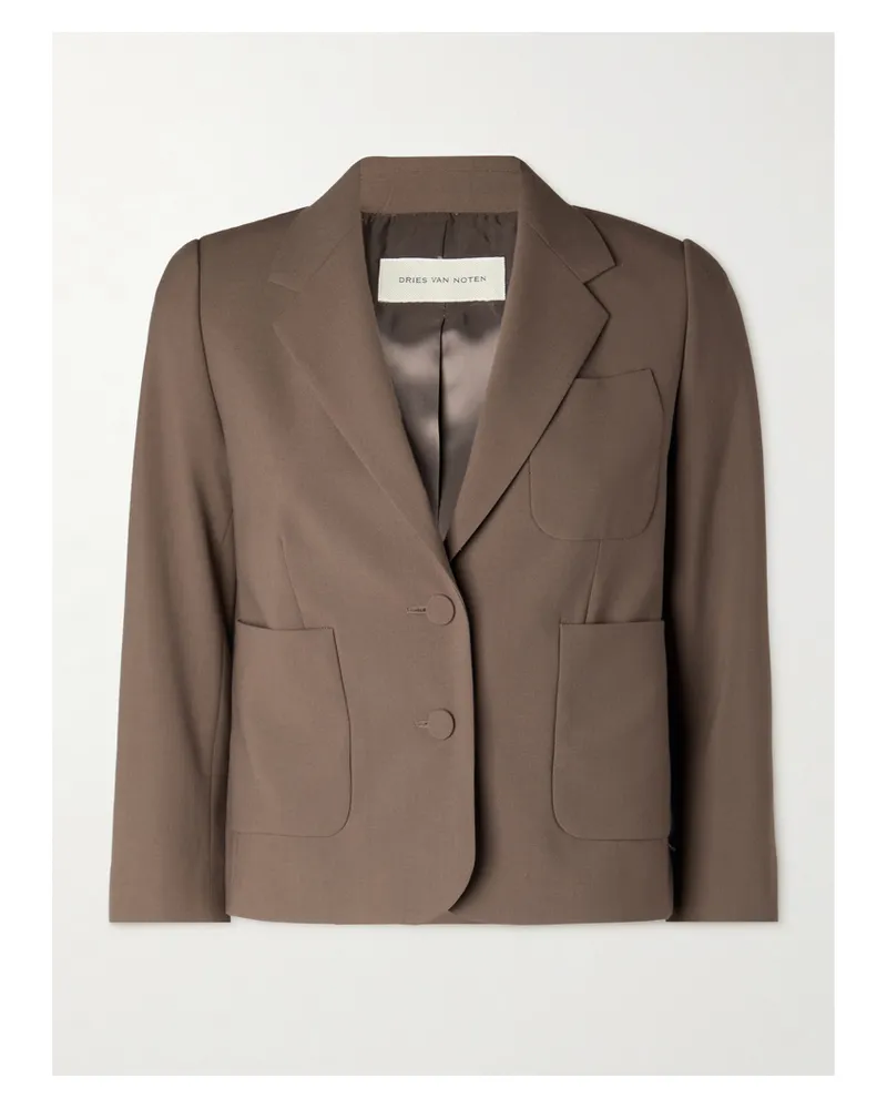 Dries van Noten Verkürzter Blazer Aus Crêpe - Braun Braun