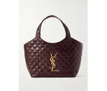 Icare Medium Matelassé Leather Tote - Purple