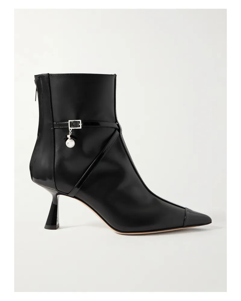 Jimmy Choo Aren 65 Ankle Boots Aus Leder Mit Verzierung - Schwarz Schwarz