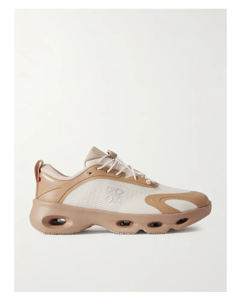 Loewe On Cloud Rubber-trimmed Recycled-mesh Sneakers - Cream Cream