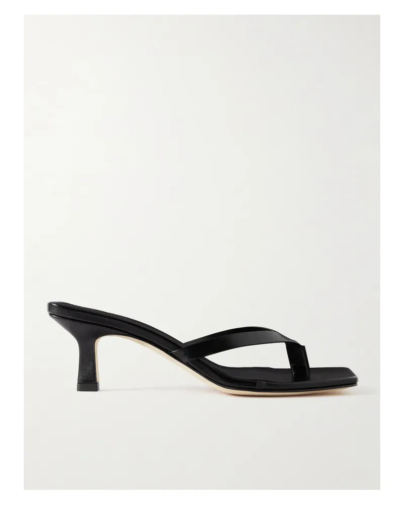 aeyde Wilma Leather Sandals - Black Black