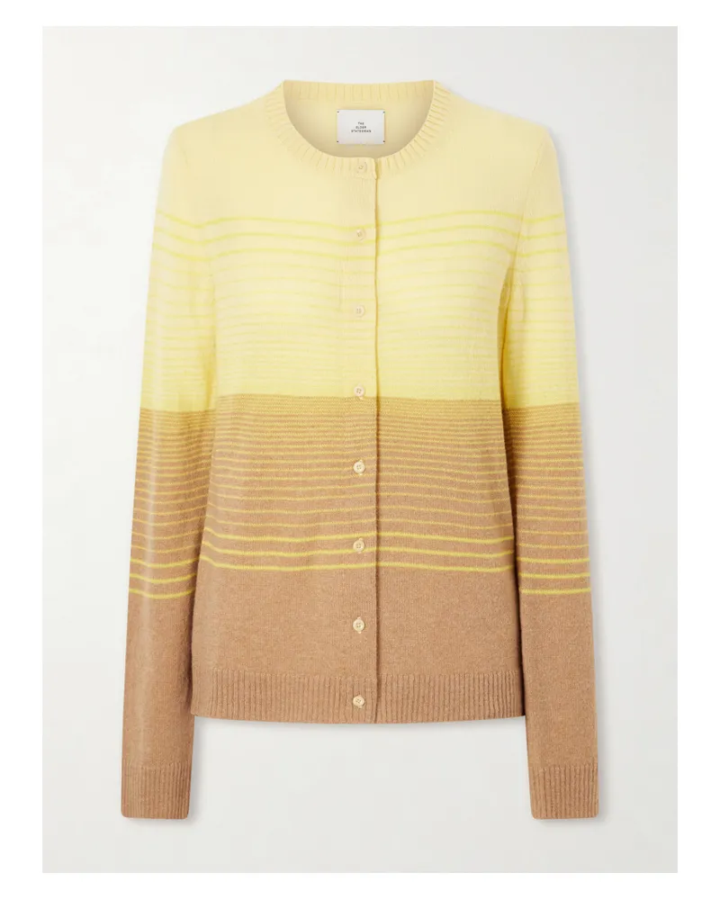 The Elder Statesman Ruth Gradient Cashmer-knitted Cardigan - Brown Brown