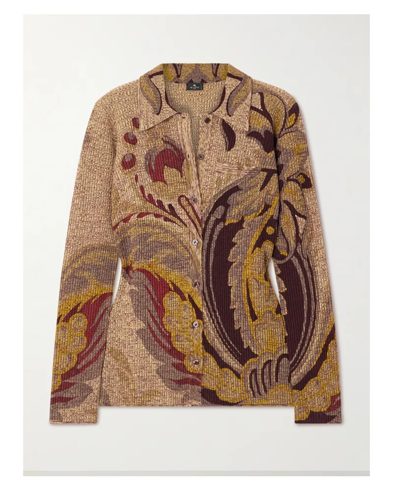 Etro Cardigan Aus Wolle In Space-dye-färbung Mit Paisley-print - Mehrfarbig Mehrfarbig