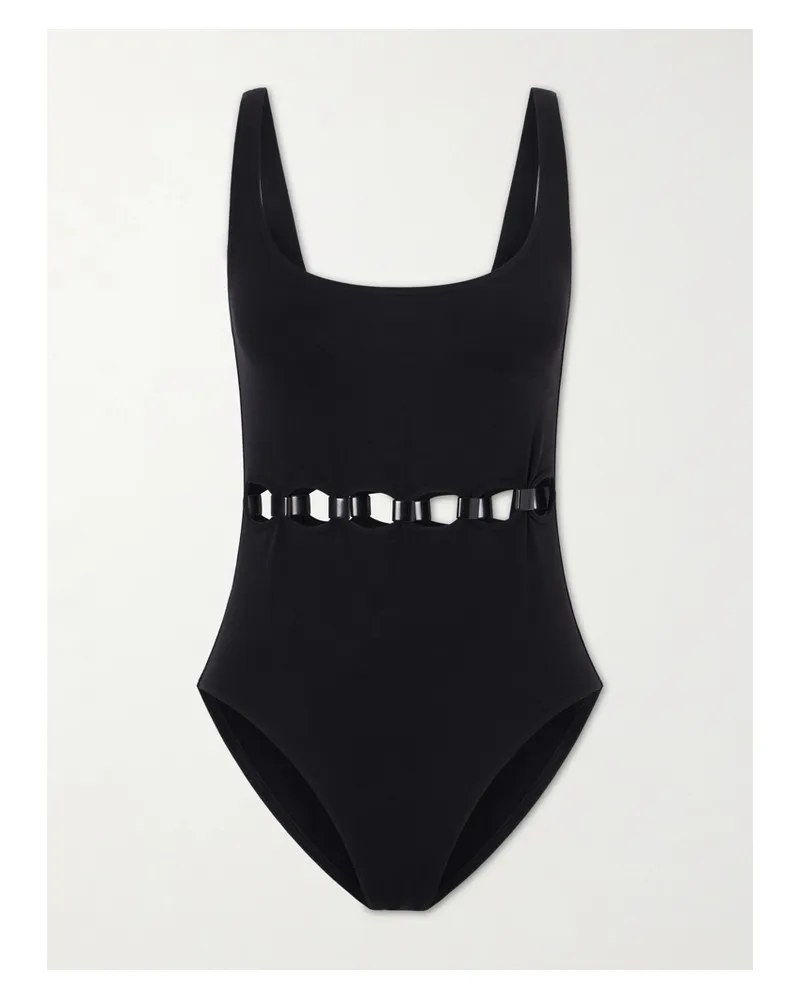Eres Cutout Embellished Swimsuit - Black Black