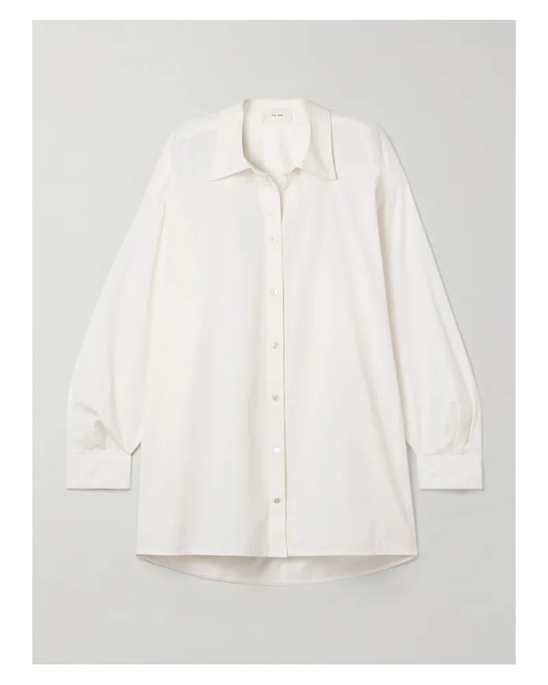 The Row Luka Oversized-hemd Aus Twill Aus Einer Baumwoll-kaschmirmischung - Weiß Weiß