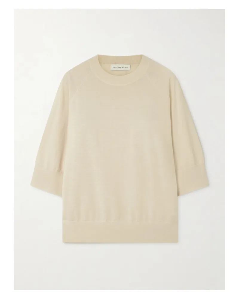 Dries van Noten Pullover Aus Merinowolle - Elfenbein Elfenbein