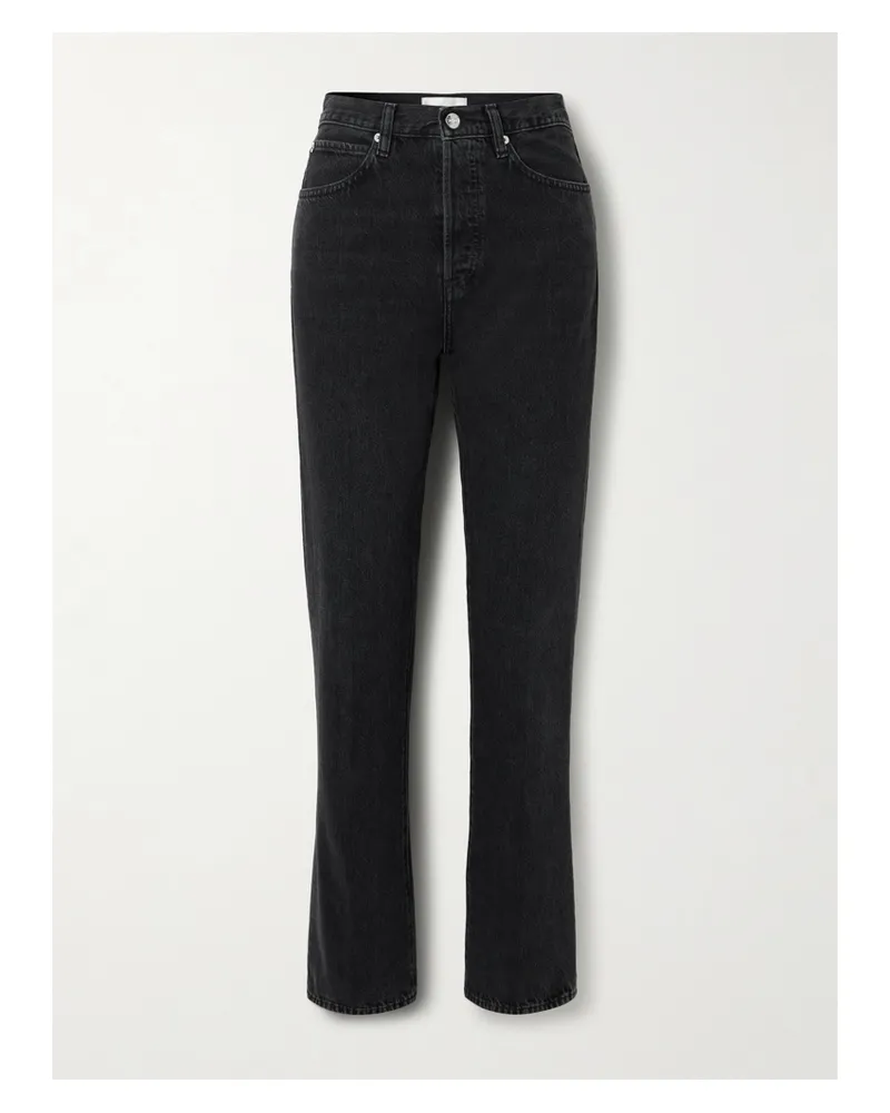 Frame Denim The Vertical High-rise Straight Jeans - Black Black