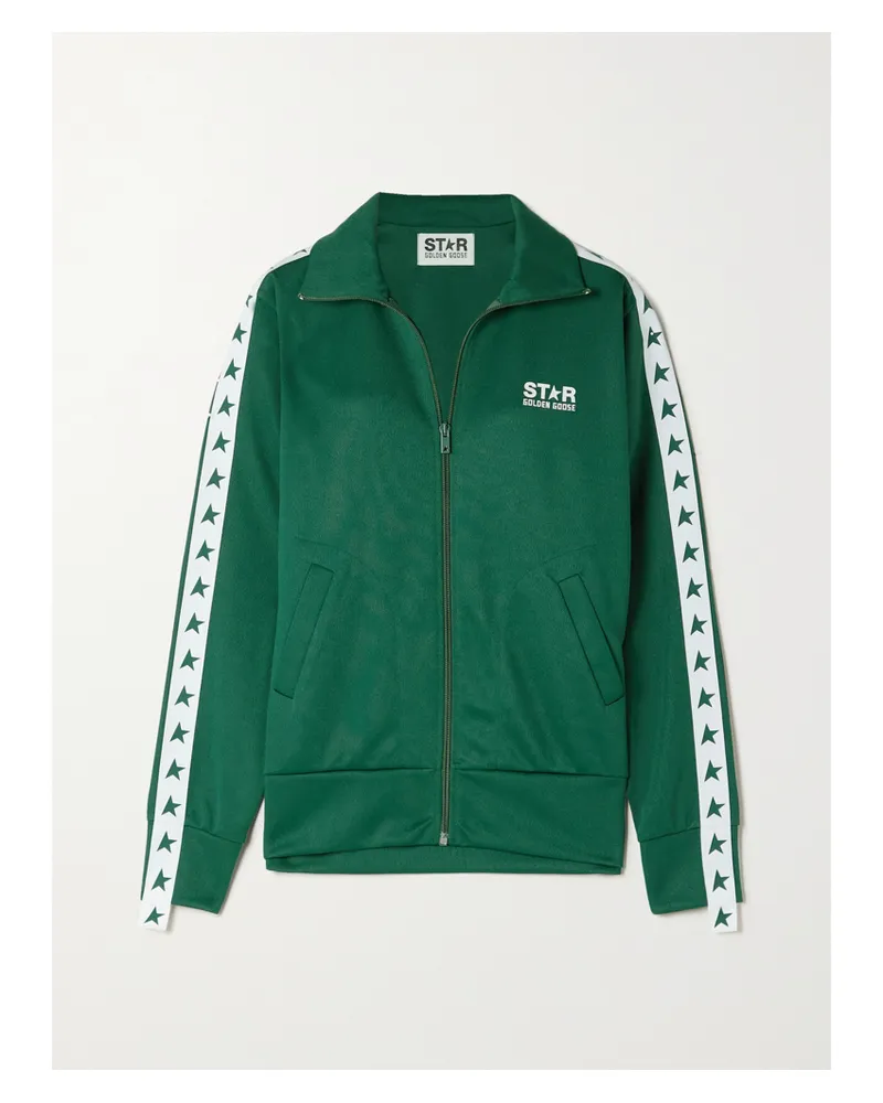 Golden Goose Trainingsjacke Aus Piqué Mit Webbandbesätzen - Grün Grün
