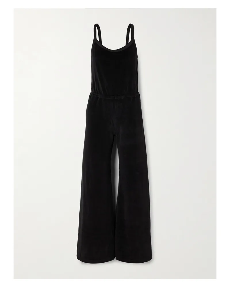 Suzie Kondi Elma Cotton-blend Velour Jumpsuit - Black Black