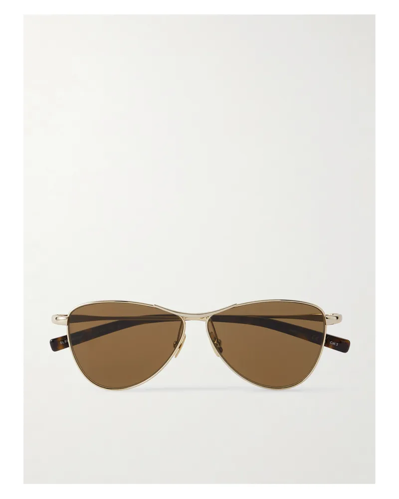 Saint Laurent Vesper Kleine Goldfarbene Pilotensonnenbrille Gold