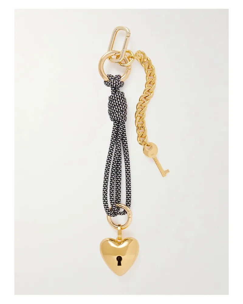 Martha Calvo Heart Vergoldeter Taschenanhänger Mit Kordel Gold