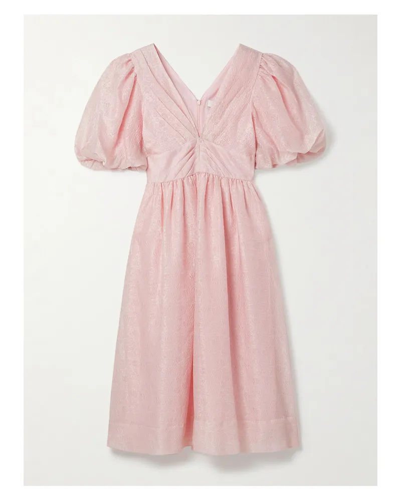 Sea Florence Midikleid Aus Cloqué Mit Raffungen - Pink Pink