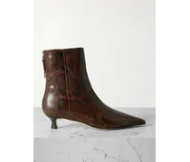 Zoe Ankle Boots Mit Spitzer Kappe Aus Leder Mit Schlangeneffekt - Animal-Print