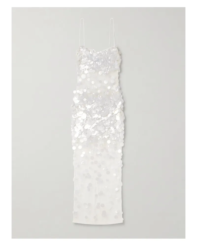 Retrofête Mischa Midikleid Aus Tüll Mit Verzierungen - Weiß Weiß
