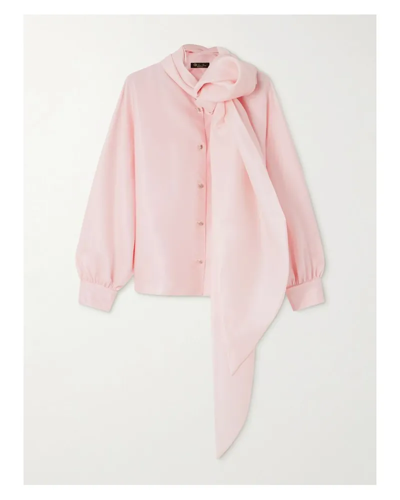 Loro Piana Patricia Schluppenbluse Aus Seiden-organdy - Pink Pink
